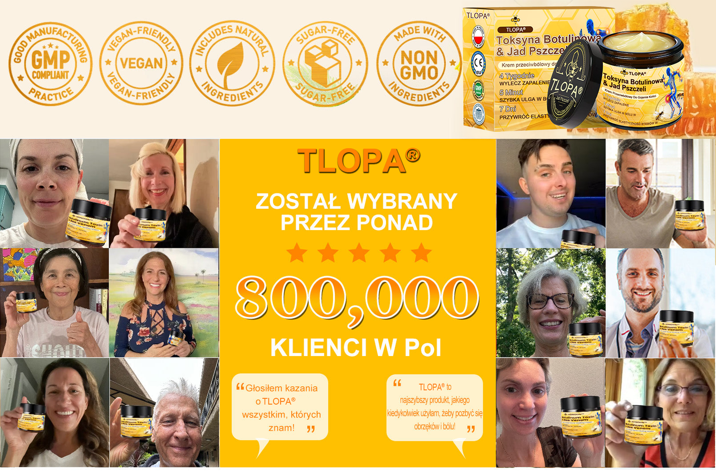 PL🐝TLOPA® Toksyna botulinowa i jad pszczeli Krem przeciwbólowy do gojenia kości🐝