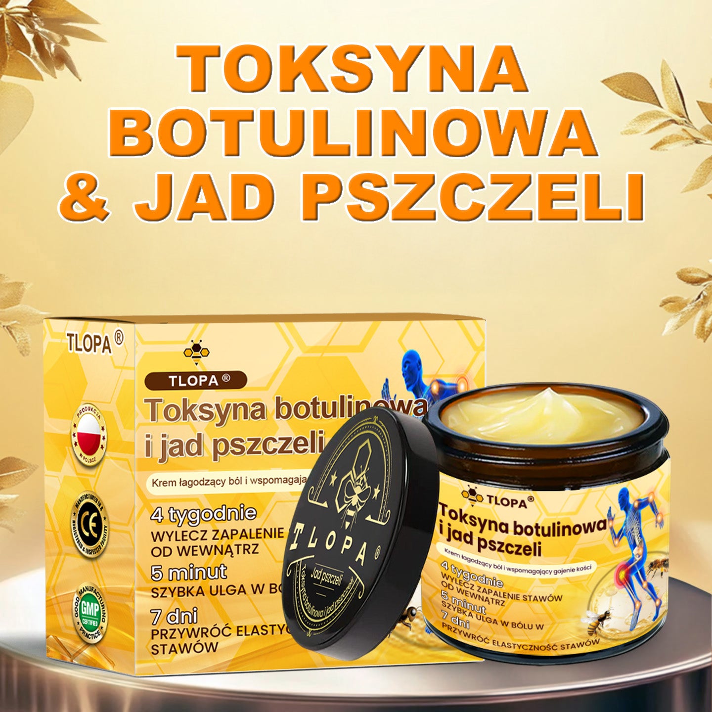PL🐝TLOPA® Toksyna botulinowa i jad pszczeli Krem przeciwbólowy do gojenia kości🐝