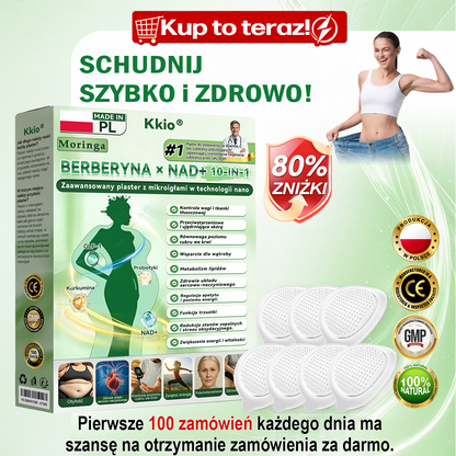 🔥🔥Polska oficjalny sklep | Kkio® Moringa·Berberyna × NAD+ 10 w 1 nano mikroigłowy plaster – codzienne stosowanie, widoczne efekty w ciągu 7 dni ✅ na wagę ciała, skórę, cukrzycę i zdrowie stawów 🗽