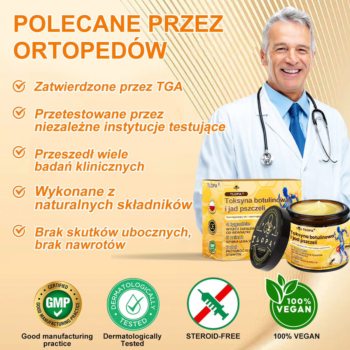 PL🐝TLOPA® Toksyna botulinowa i jad pszczeli Krem przeciwbólowy do gojenia kości🐝