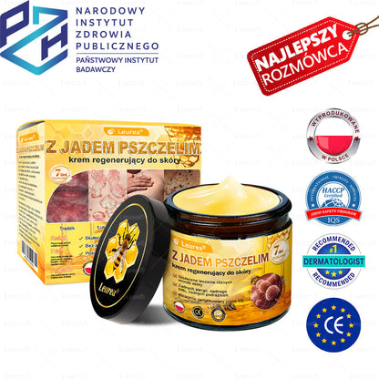 🔥Leurea® Krem z Jadem Pszczelim 🔥 Regeneracja skóry, redukcja zmarszczek i promienny wygląd – 50 ml