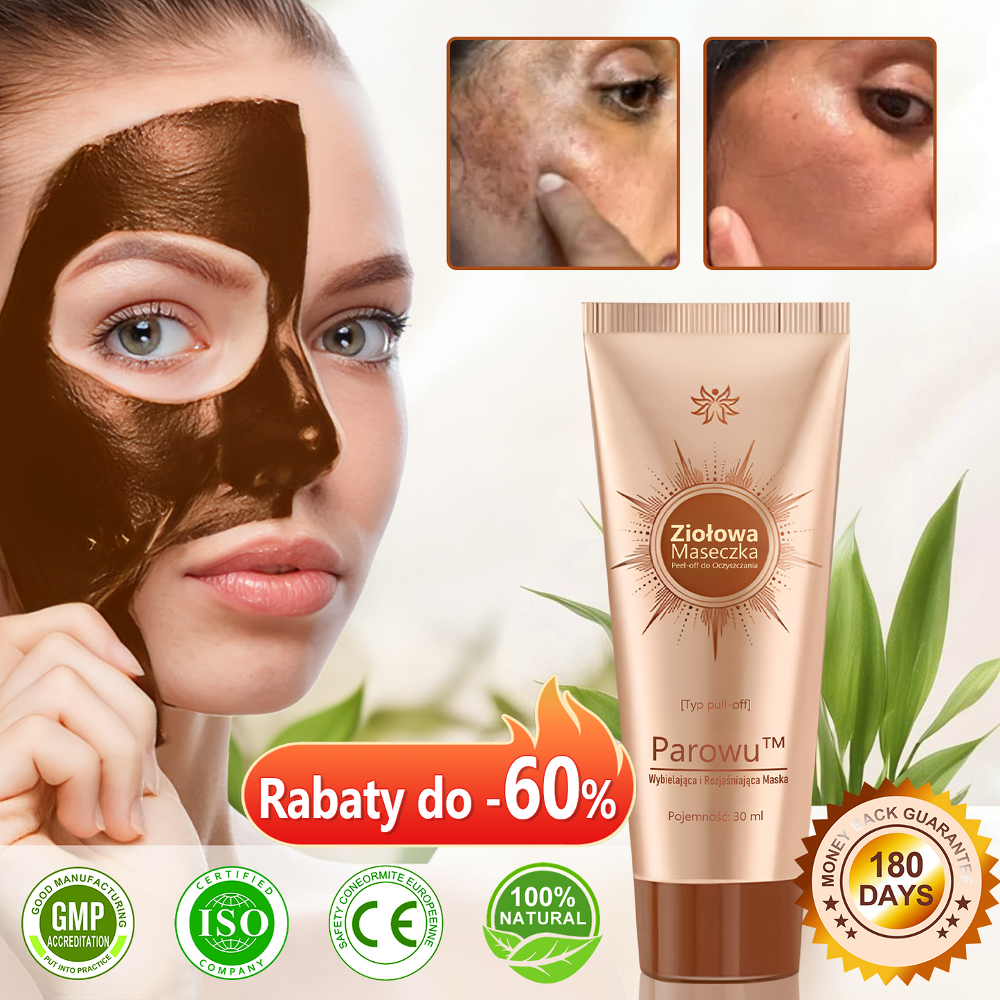 ✨✨🌙Parowu™ Wybielająca i Rozjaśniająca Maska - Naturalne składniki trwale usuwają plamy, piegi i przebarwienia